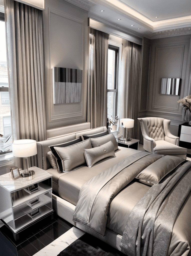 Modern Luxury AI redesign of the same sample bedroom